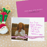 Chère Carte de Noël Photo Jésus<br><div class="desc">La douce prière et le désir d'anniversaire d'un enfant impatient à Jésus écrit à la main en crayon.</div>