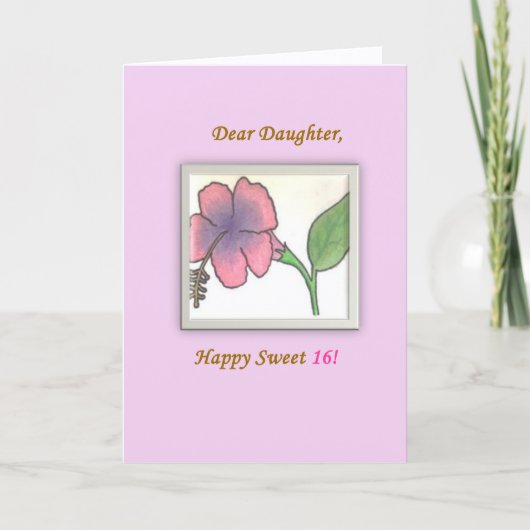 Chère fille, Bonne douce 16, carte (Devant)