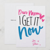 Chère maman, je l'ai maintenant, carte de fête des (Devant / Derrière)