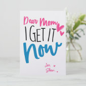 Chère maman, je l'ai maintenant, carte de fête des (Debout devant)