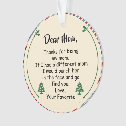 Chère maman, Merci d'être ma mère (devant)