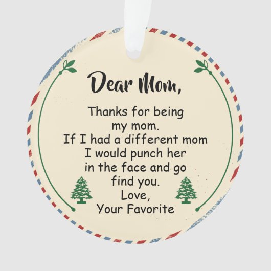 Chère maman, Merci d'être ma mère (devant)