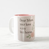 Chère maman - Mug Floral avec Citation du Coeur |  (Devant gauche)