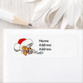 Chère souris Père Noël avec Étiquette de adresse d (En situation)
