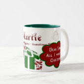 Chère tasse de 2-Ton de Père Noël - personnalisez (Devant droit)