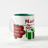 Chère tasse de 2-Ton de Père Noël - personnalisez (Devant gauche)