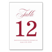 Chéri | Cartes de numéros de table de mariage (Dos)