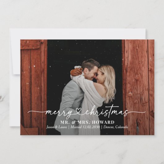 Chéri Coeur Joyeux Carte photo de Noël (Devant)