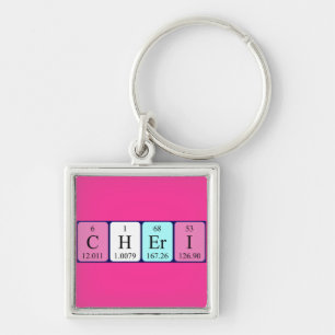 Cheri periodieke lijstnaam keyring sleutelhanger