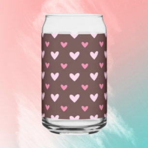 Chéri Verre Canette – Cœurs Rose et Rougeâtre