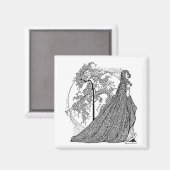 Cherie Amour  Fantasy Art Square Magnet Magneet (Voorkant / Achterkant)