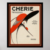 "Cherie" Déco Foxtrot Sheet Music Imprimer 16 x 20