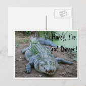 Chérie, j'ai un dîner Carte postale Crocodile affa (Devant / Derrière)