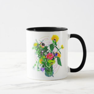Cherie's Blooms! Zwarte 11 oz Combo Mok