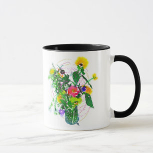 Cherie's Garden Black 11 oz Combo Mok