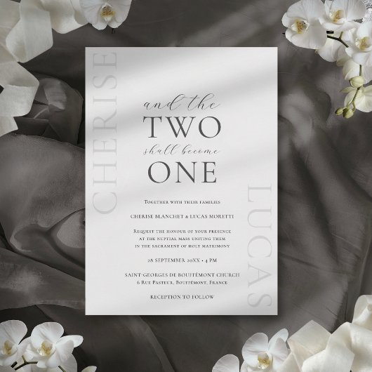 Cherise Elegant Simple Faire-part de mariage catho