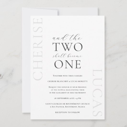 Cherise Elegant Simple Faire-part de mariage catho (Devant)