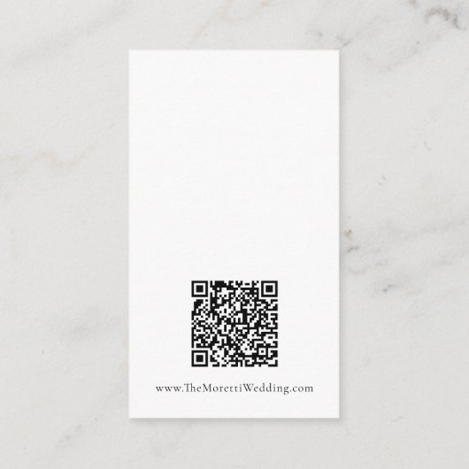 Cherise Elegant Simple QR Code Weddenschap Details Informatiekaartje (Achterkant)
