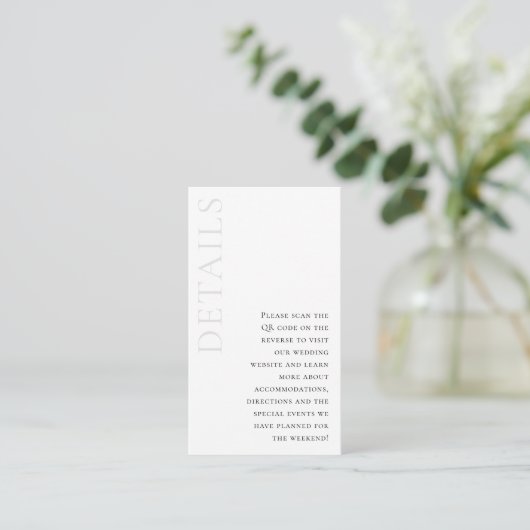 Cherise Elegant Simple QR Code Weddenschap Details Informatiekaartje (Staand voorkant)