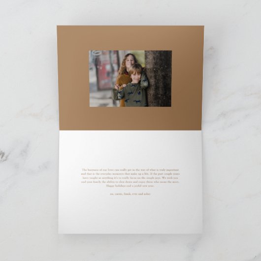 Cherish each Moment Script Photo Merry Kerstmis Feestdagen Kaart (Binnen)