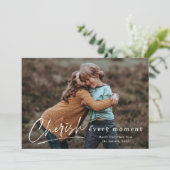 Cherish each Moment Script Photo Merry Kerstmis Kaart (Staand voorkant)