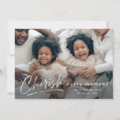 Cherish each Moment Script Photo Merry Kerstmis Kaart (Voorkant)