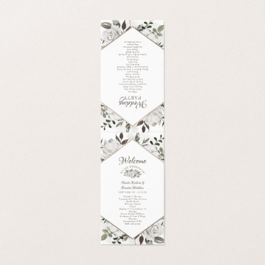 Cherish Floral Wedding Ceremony Programma (Buitenkant ongevouwen)