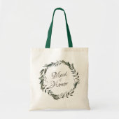 Cherish Green Wreath Maid of Honor Tote Bag (Voorkant)