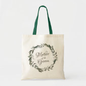 Cherish Groene Krans Moeder van de bruidegom Tote Bag (Voorkant)