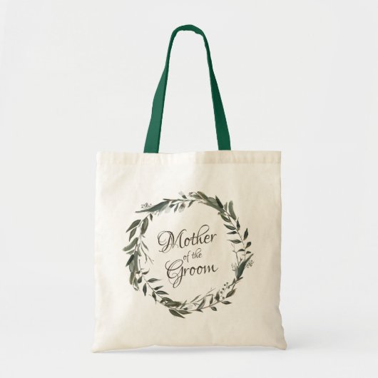 Cherish Groene Krans Moeder van de bruidegom Tote Bag (Voorkant)