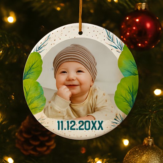 Cherish the Magic: Your Woodland First Christmas Keramisch Ornament