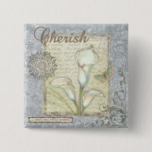Cherish Vierkante Button 5,1 Cm