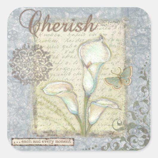 Cherish Vierkante Sticker (Voorkant)