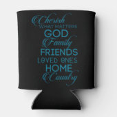 Cherish What matter Blauwgroen Blikjeskoeler (Achterkant)