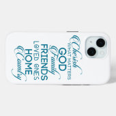 Cherish What matter Blauwgroen Case-Mate iPhone Case (Achterkant (horizontaal))