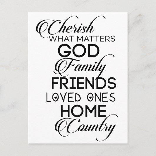 Cherish What Matters Briefkaart (Voorkant)