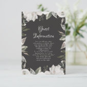  Cherish White Bloemen Bruiloft Informatie Informatiekaartje (Staand voorkant)