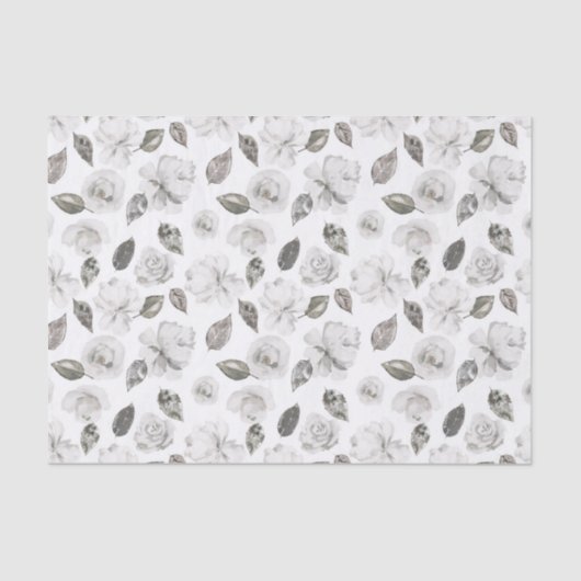  Cherish White Floral bruiloft Tissuepapier (Voorkant)