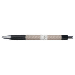  Cherish White Floral & Roos Gold Logo Pen