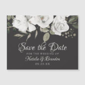  Cherish White Floral & Rozen Save the Date (Voorkant)