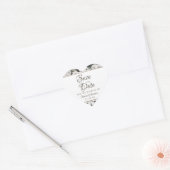  Cherish White Floral & Rozen Save the Date Hart Sticker (Envelop)