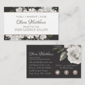  Cherish White Floral Social Media Visitekaartje (Voorkant / Achterkant)