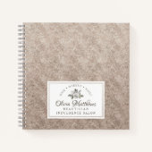  Cherish Wit Bloemen & Roos Goud Monogram Notitieboek (Voorkant)
