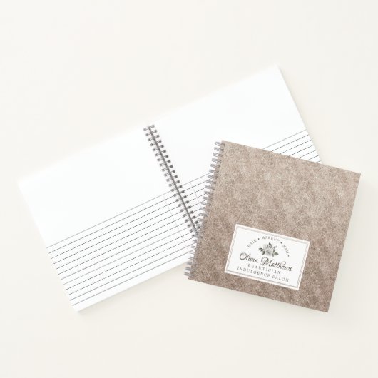  Cherish Wit Bloemen & Roos Goud Monogram Notitieboek (Binnen)