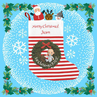 Cherished Moments Baby Boy's 1e Kerstmis Kleine Kerstsok