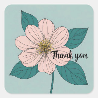 Cherishing Life and Blooms Vierkante Sticker