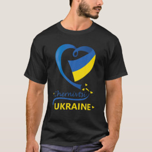Chernivtsi Ukraine National Flag Heart Emblem Cres T-shirt