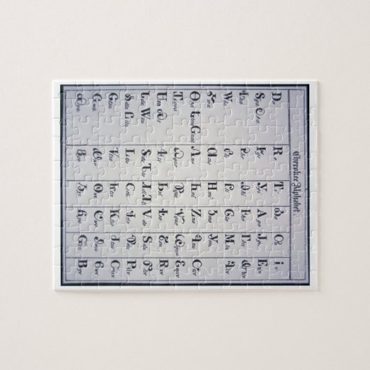 Cherokee Alphabet, ontwikkeld in 1821 (druk) Legpuzzel (Horizontaal)