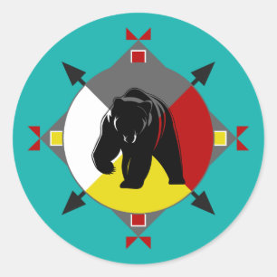 Cherokee Beer Vier richtingen Rond Sticker