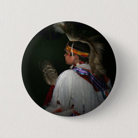 Cherokee Boy Ronde Button 5,7 Cm (Voorkant)